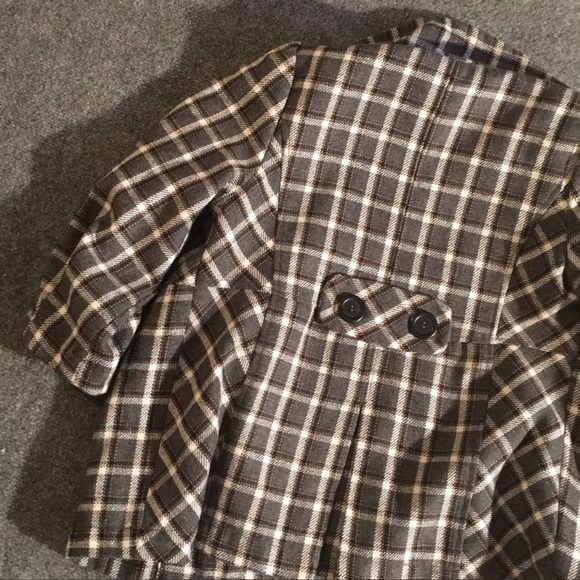 Forever light-weight blazer coat tan, gray, white plaid S - Picture 5 of 6